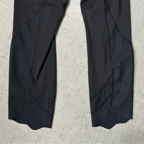 Lululemon Wunder Under High Rise Leggings Special Edition Scalloped Hem Black 8 - Picture 10 of 13